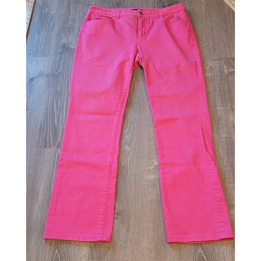 Chaps Women's Madden Straight Pink Denim Jeans Size 10